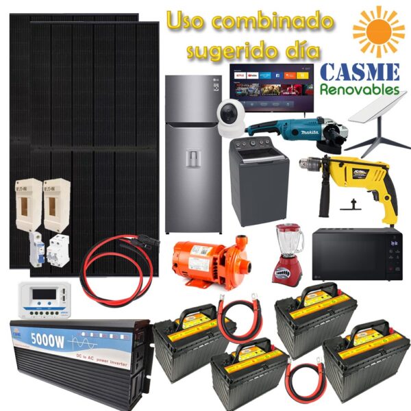 Kit Solar Autónomo 6180w Bomba De Agua Tv Focos Refrigerador - Imagen 2