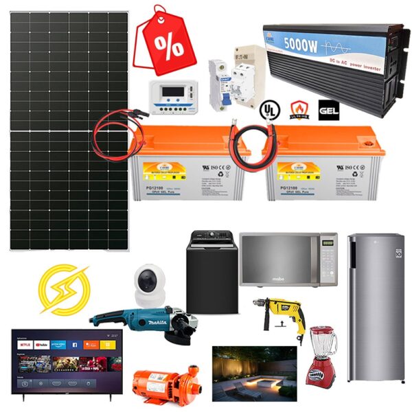 Kit Solar Autónomo 2980w Batería de GEL Refrigerador, Bomba De Agua, Tv, Focos.