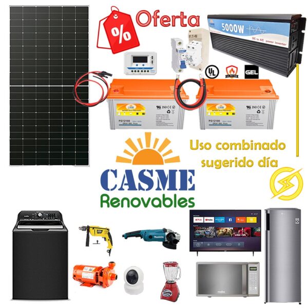 Kit Solar Autónomo 2980w Batería de GEL Refrigerador, Bomba De Agua, Tv, Focos. - Imagen 2