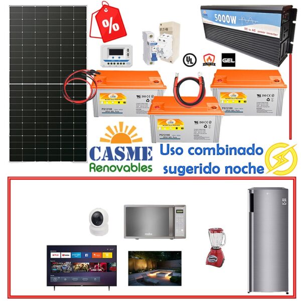 Kit Solar Autónomo 4690w Baterías de GEL Refrigerador Bomba De Agua Tv Focos - Imagen 2