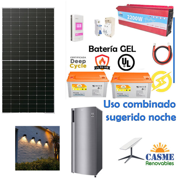Kit Solar Autónomo Batería Gel 2980w Iluminación, Tv, Refrigerador pequeño - Imagen 2