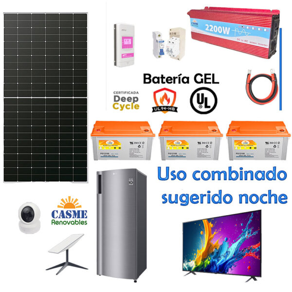 Kit Solar Autónomo 4690w Batería Gel Refrigerador Tv Luz casa - Imagen 2