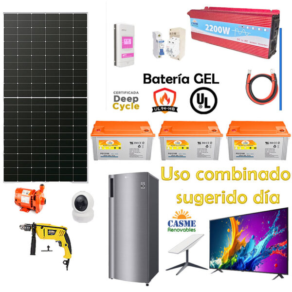 Kit Solar Autónomo 4690w Batería Gel Refrigerador Tv Luz casa - Imagen 3