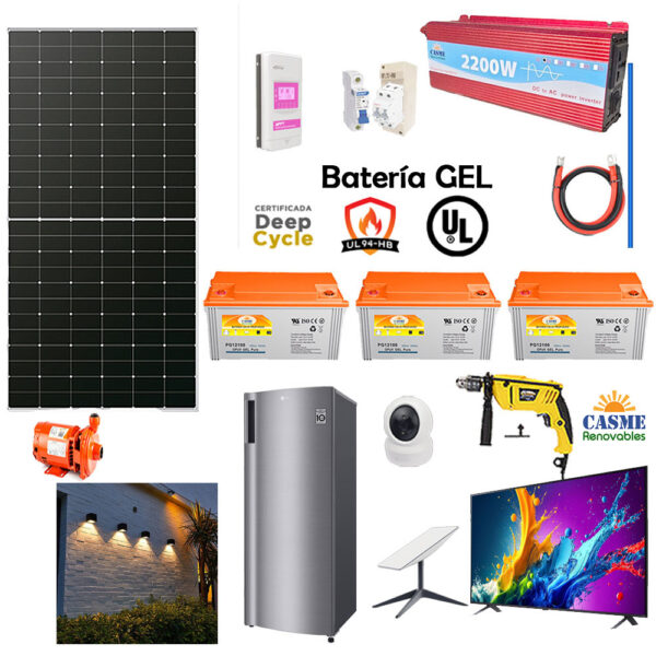 Kit Solar Autónomo 4690w Batería Gel Refrigerador Tv Luz casa
