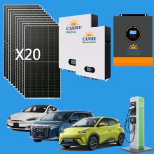 Kit Solar Carga Auto Eléctrico Casa Aislado Híbrido 66,960w